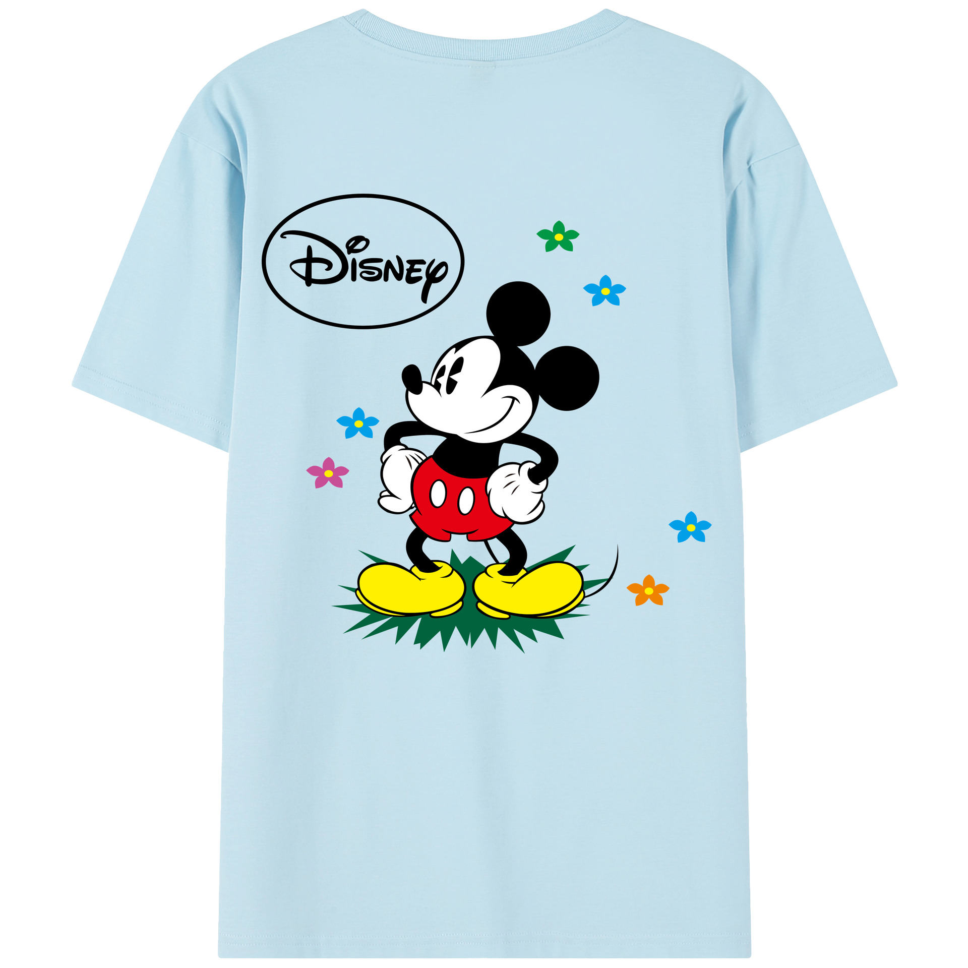 （画像用） ミッキーマウス Mickey Mouse 綿100％半袖Tシャツ（背面プリント）